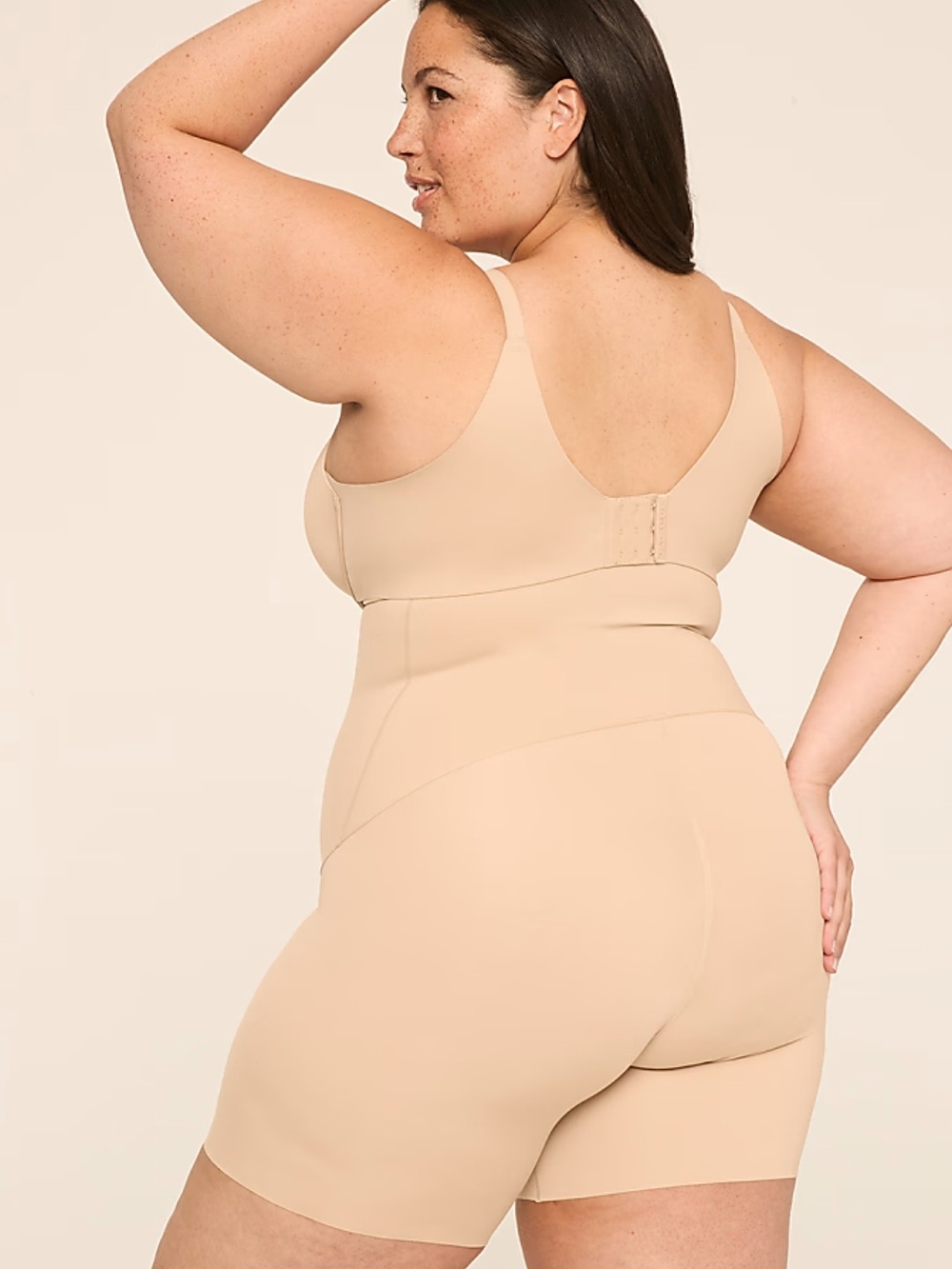 Lane Bryant High-Waist Seamless Shaping Shorts - Beige